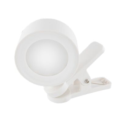 Lampka ładowalna obrotowa LED 2 w 1 z klipem biała 2 W