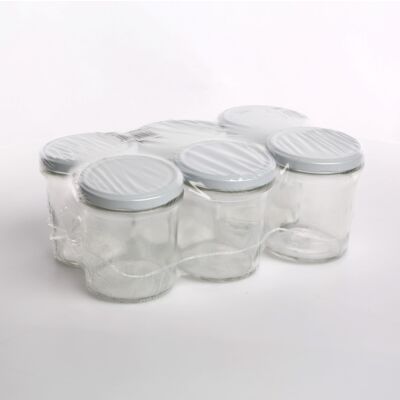 Komplet 6 słoików To-350 + zakrętka biała śr. 82 6Z