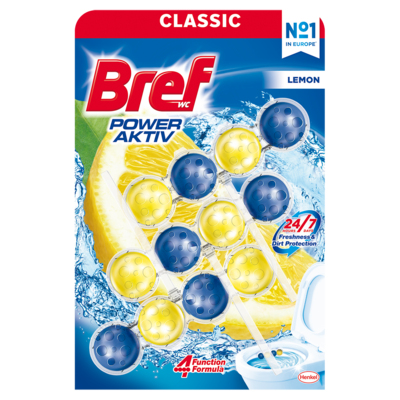 Zawieszka do WC BREF Power Aktiv Lemon 3x50 g