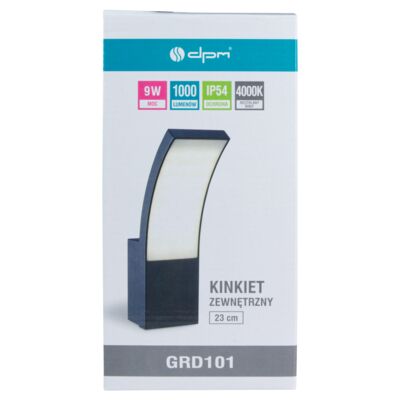 Kinkiet LED zewnętrzny IP54 9 W 1000 lm 4000 K 23 cm czarny