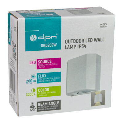 Kinkiet zewnętrzny 6 W 480 lm 3000K IP54 biały