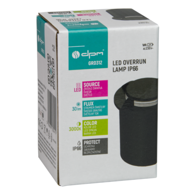 Lampa najazdowa 1 W 80 lm 3000K IP67 czarny