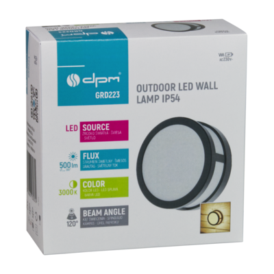 Kinkiet zewnętrzny 8 W 560 lm 3000K IP65 czarny