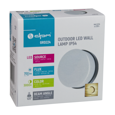 Kinkiet zewnętrzny 8 W 560 lm 3000K IP65 czarny DPM