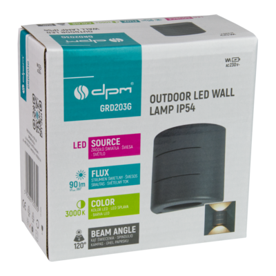 Kinkiet zewnętrzny 3 W 90 lm 3000K IP54 czarny