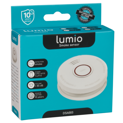 Czujnik dymu sufitowy bateryjny Lumio IP20