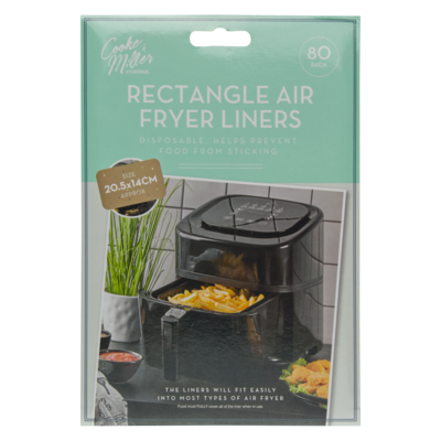 Wkłady prostokątne do air fryera 14 x 21 cm 80 sztuk