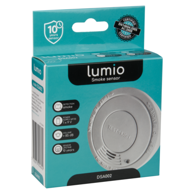 Czujnik dymu sufitowy bateryjny Lumio IP20