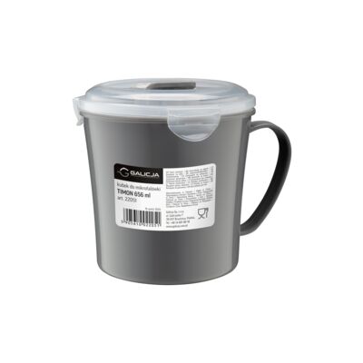 Kubek do mikrofalówki Timon 656 ml szary