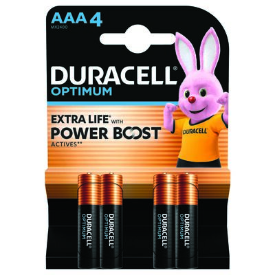 Bateria alkaliczna DURACELL OPTIMUM LR03 AAA 4 szt.