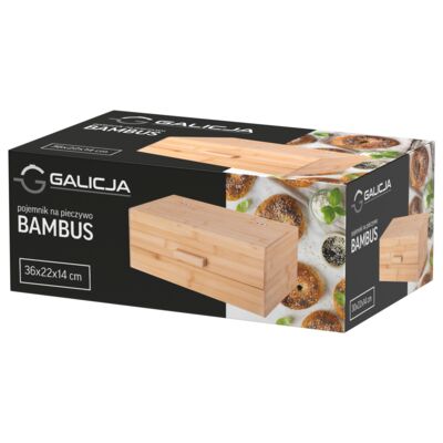 Pojemnik na pieczywo Bambus 36 x 22 x 14 cm beżowy