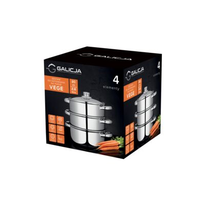 Zestaw do gotowania na parze Vege 20 cm 4 elementy srebrny