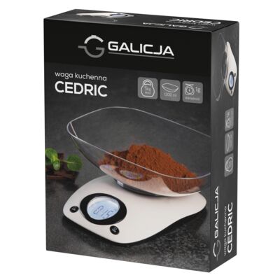 Waga kuchenna elektroniczna Cedric biały