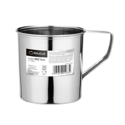 Kubek nierdzewny 9 cm srebrny