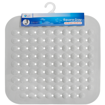 Mata antypoślizgowa Square szara 43,5 x 43,5 cm