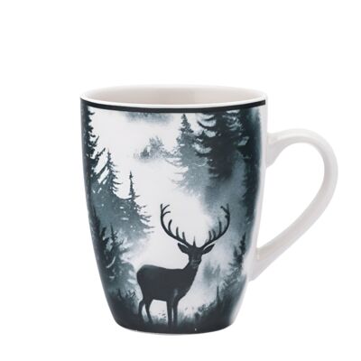 Kubek porcelanowy Secret Forest baryłka 320 ml wielokolorowy