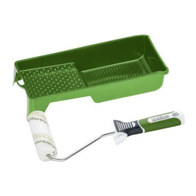 Zestaw malarski 3 elementy rolka 10 cm uchwyt kuweta