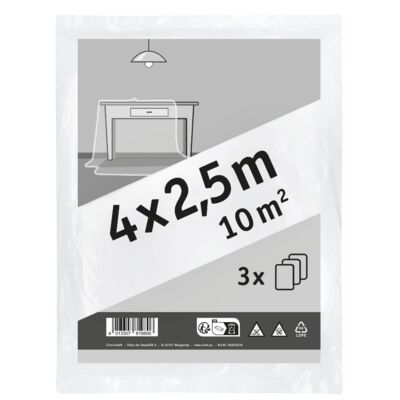 Folia malarska 4 my 4 x 2,5 m 3 sztuki