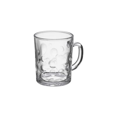 Kubek Dublin szklany 240 ml kółka transparentny