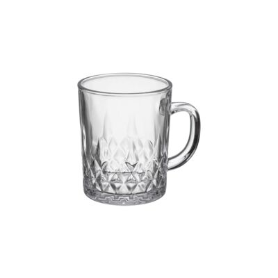 Kubek Dublin szklany 240 ml romby transparentny