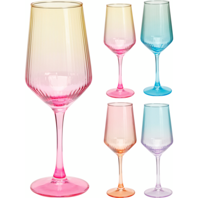 Kieliszek do wina 380 ml stripe desig różne kolory 1 szt.