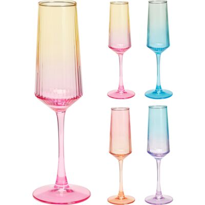Kieliszek do szampana 250 ml stripe różne wzory 1 szt.