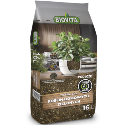 Ziemia do roślin domowych zielonych BIGOS 16 l BIOVITA