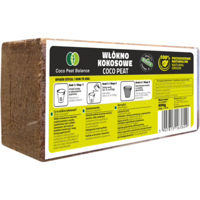 Włókno kokosowe brykiet 650 g 8 - 9 l COCO PEAT BALANCE