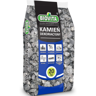 Grys czarny Bazalt 15 - 22 mm 20 kg BIOVITA