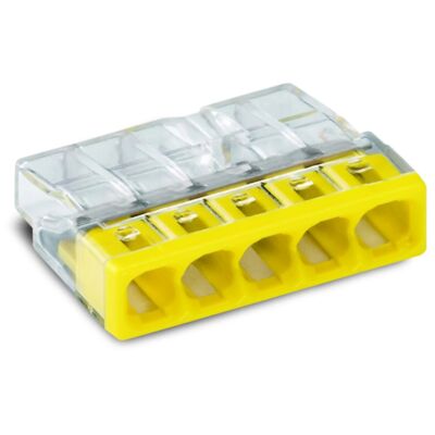 Złączka Wago max 2,5 mm2 5 krotna 5 sztuk żółty