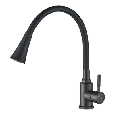 Bateria zlewozmywakowa Selva stojąca z elastyczną 2-funkcyjną wylewką czarny