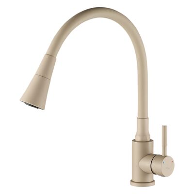 Bateria zlewozmywakowa Selva stojąca z elastyczną 2-funkcyjną wylewką beż