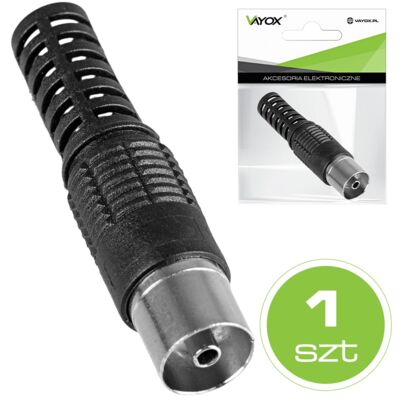 Gniazdo antenowe czarno-białe proste długie 1 sztuka GNI0251N LB0102 Libox Vayox