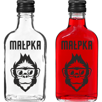 Piersiówka 200 ml z zakrętką nadruk małpka 1 sztuka