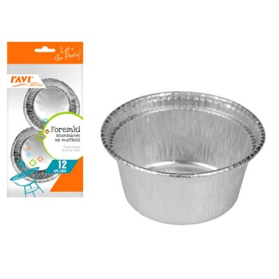 Foremki aluminiowe na babeczki i muffinki 12szt.