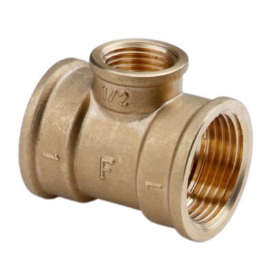Trójnik redukcyjny mosiężny 3/4"x1/2"x3/4" żółty