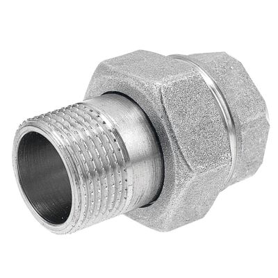 Śrubunek mosiężny chrom 3/4" prosty z uszczelką