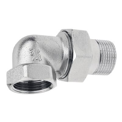 Śrubunek mosiężny chrom 1/2" kątowy z uszczelką