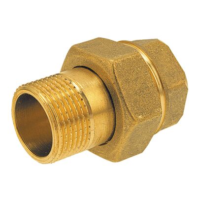 Śrubunek mosiężny 3/8" prosty z oringiem żółty