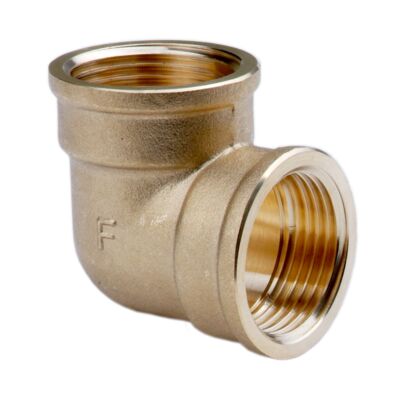 Kolanko mosiężne 3/8" nakrętno-nakrętne żółte