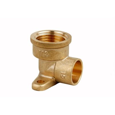 Kolanko z uszami nakrętnymi do wlutowania LW 18x1/2" żółty