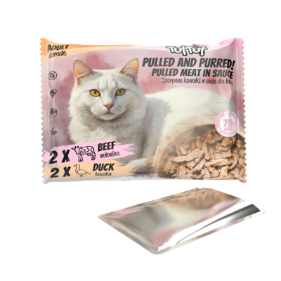 Karma mokra dla kota wołowina/kaczka saszetki 4x100 g Tuf Tuf