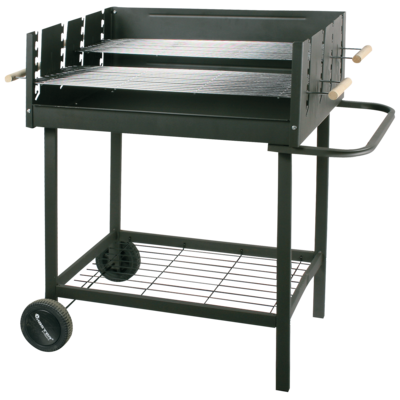 Grill węglowy prostokątny dla profesjonalistów na kółkach 2 ruszty Master GrillParty