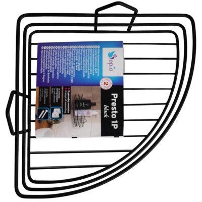 Półka łazienkowa Presto 1P narożna czarna mat Sepio