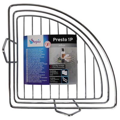 Półka łazienkowa Presto 1P narożna silver Sepio