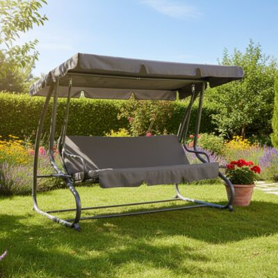 Huśtawka rozkładana ze stelażem 224 x 118 x h158 cm grafit