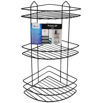 Półka łazienkowa Presto 3P narożna czarna mat Sepio