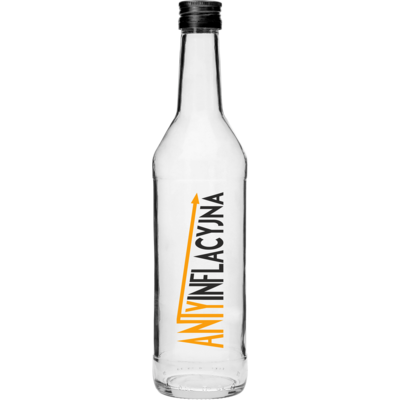 Butelka 500 ml z zakrętką nadruk Antyinflacyjna