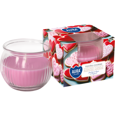 Świeca zapachowa w szkle SN69-436 18 h waniliowe ciastko Bispol