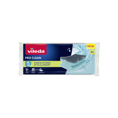 Zmywak profilowany z enzymami Vileda Pro Clean 3 sztuki